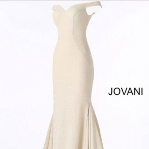 (Worn Once) JOVANI Glitter Off-Shoulder Prom Dress